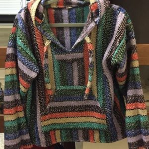 Multicolored poncho